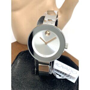 Movado Womens Watch 3600194 Bold Swiss Quartz Silver Stainless Steel Bangle 34mm